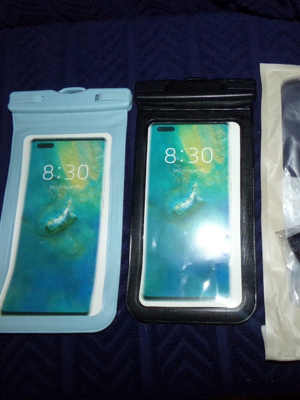 2 pack New Blue & Black Waterproof Phone Pouch iplone android cruise Lanyards